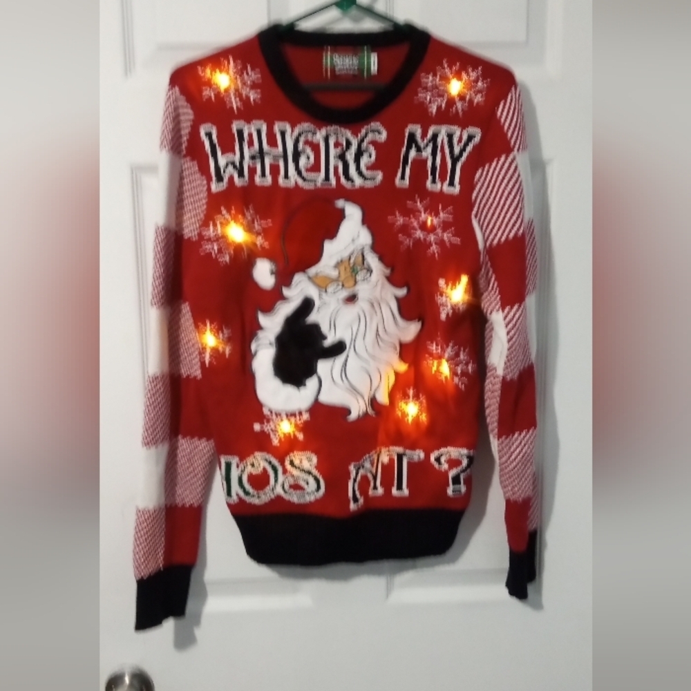 Spencer's Festive Red Santa Crewneck Sweater